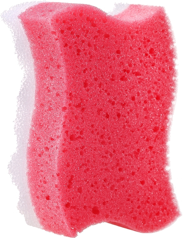 Massage Bath Sponge "Wave", red - Grosik Camellia Bath Sponge — photo N1