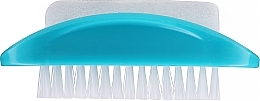 Double-Sided Hand & Foot Brush with Pumice Stone, turquoise - Konex Two-sided Foot And Toenail Brush With Rough Pumice — photo N2