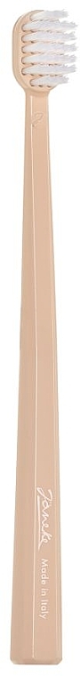 Medium Hard Toothbrush, Pastel Apricot - Janeke Orange Pastel Toothbrush — photo N1