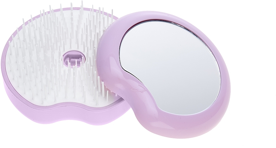 Compact Hair Brush, d 84 mm, pink - Janeke The Original Pomme Brush With Mirror — photo N2