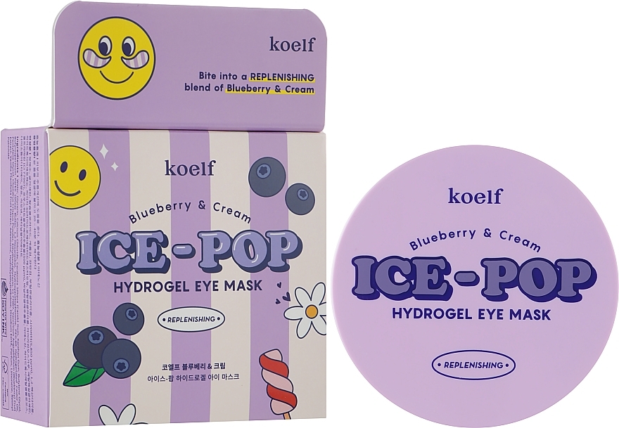 Hydrogel Eye Patch with Blueberry & Cream - Petitfee&Koelf Blueberry & Cream Ice-Pop Hydrogel Eye Mask — photo N4