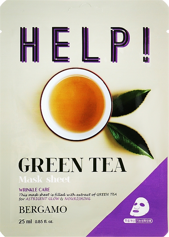 Green Tea Face Mask - Bergamo HELP! Mask Green Tea — photo N1