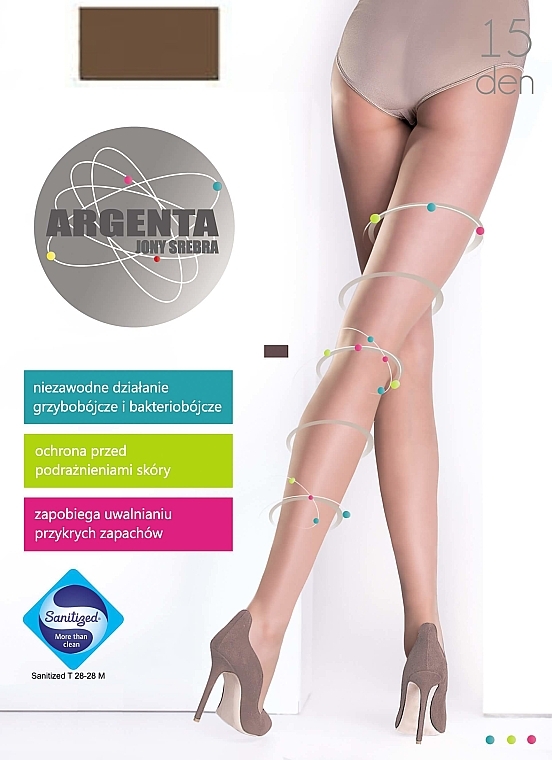 Tights with Silver Ions 'Argenta', 15 Den, naturel - Knittex — photo N1