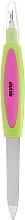 Sapphire Nail File with Cutter, 14.5 cm, green-pink - Silver Style — photo N3