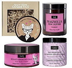 Fragrances, Perfumes, Cosmetics Magnolia & Pink Pepper Set - LaQ Set (b/cr/220g + f/butter/50ml + b/mousse/100g + candle/180ml)