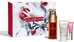 Fragrances, Perfumes, Cosmetics Set - Clarins Double Serum Collection Xmas 21 (f/serum/50ml + lip/balm/5ml + f/balm/15ml + bag)