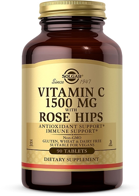 Vitamin C & Roseship Dietary Supplement, 1500mg - Solgar Vitamin C With Rose Hips 1500mg — photo N9