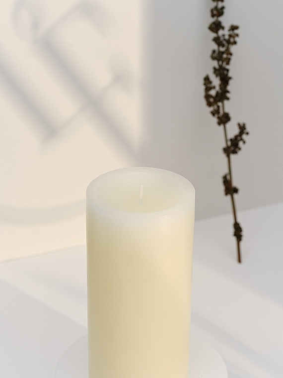 Cylinder Candle, diameter 7 cm, height 15 cm - Bougies La Francaise Cylindre Candle Ivory — photo N2