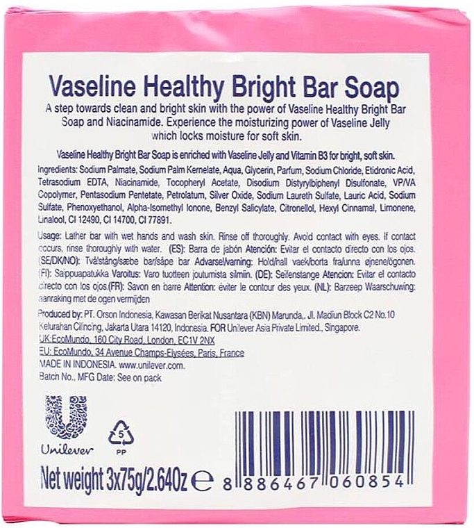 Bar Soap - Vaseline Healthy Plus Bar Healthy Bright Bar Soap — photo N2