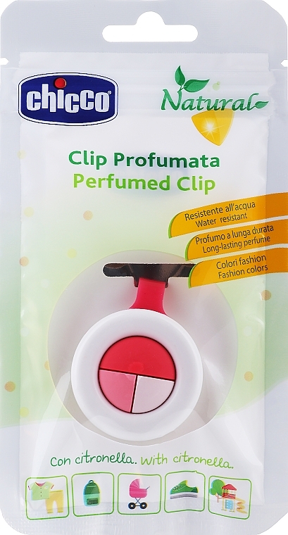 Aromatic Anti-Mosquito Clip, red-pink-white - Chicco Perfumed Clip — photo N1
