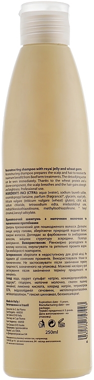 Repairing Shampoo with Royal Jelly & Wheat Proteins - Mirella Professional Bee Form Reconstructing Shampoo — photo N16