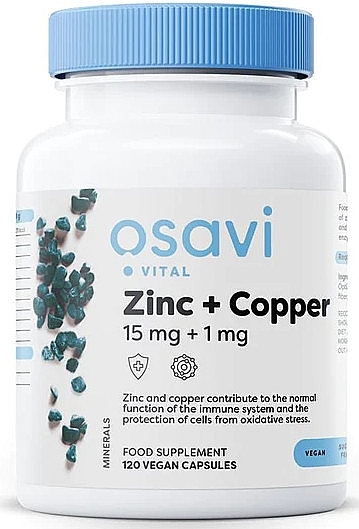 Zinc & Copper Capsules 15 mg + 1 mg - Osavi Zinc+ Copper — photo N1