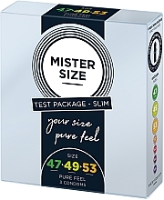 Fragrances, Perfumes, Cosmetics Latex Condoms, size 47-49-53, 3 pcs - Mister Size Test Package Slim Pure Fell Condoms