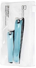 Set, turquoise - IDC Institute Nail Clipper Set (n/clipper/2pcs) — photo N1