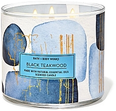 Fragrances, Perfumes, Cosmetics Scented Candle 'Black Teak Wood', 3 wicks - Bath and Body Works Black Teakwood Scented Candle