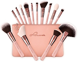 Fragrances, Perfumes, Cosmetics Makeup Brush Set, 14 pcs - Luvia Cosmetics Rose Golden Vintage Essential Brushes Set