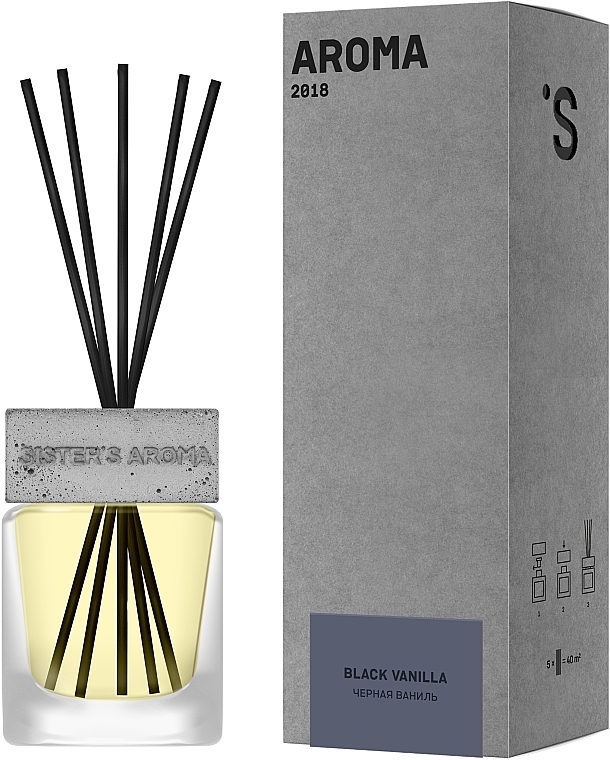 Black Vanilla Reed Diffuser - Sister's Aroma — photo N1