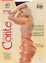 Tights "Active Soft" 40 Den, mocca - Conte — photo N3