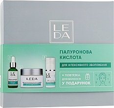 Fragrances, Perfumes, Cosmetics Intensive Moisturizing Face, Neck & Decolette Set with Hyaluronic Acid, 6 products - Leda