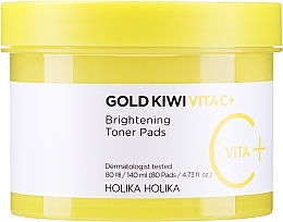 Brightening Toner Pads - Holika Holika Gold Kiwi Vita C+ Brightening Toner Pads — photo N2