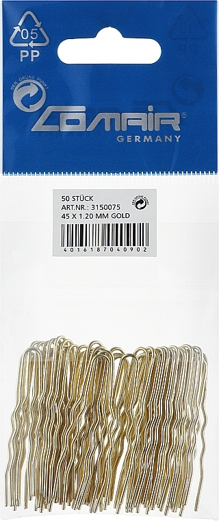Thick Hair Pins, golden, 45 mm - Comair — photo N3