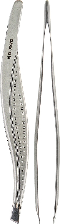 Angled Tweezer "Wave-Ripples" - Staleks — photo N1