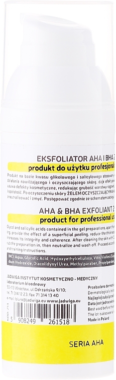 Face Exfoliant - Jadwiga Seria Aha Exfoliator AHA and BHA 25% — photo N12