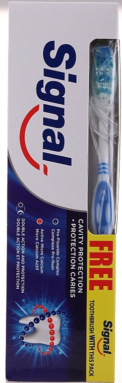 青いブラシでセットします - Signal Cavity Protection Toothpaste (toothpaste/100ml + t/brush/1pc) — photo N1