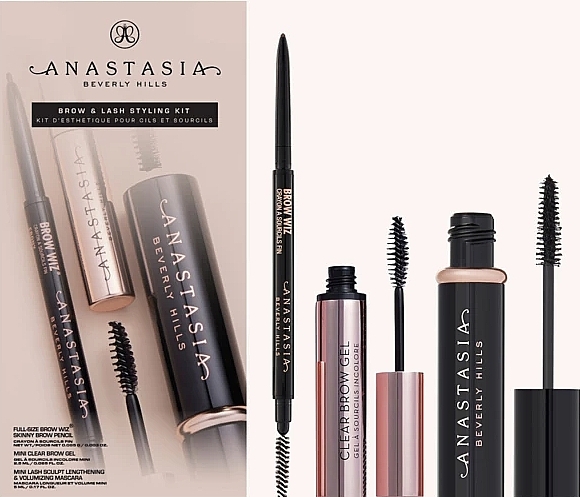 Set, 3 products - Anastasia Beverly Hills Brow & Lash Styling Kit Dark Brown — photo N1