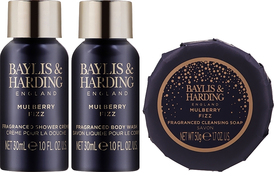 Set - Baylis & Harding Mulberry Fizz Tin Gift Set (sh/gel/30ml*2 + soap/50g) — photo N18