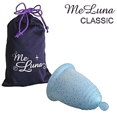 Fragrances, Perfumes, Cosmetics Menstrual Cup with Ball, size L, light blue glitter - MeLuna Classic Menstrual Cup Ball