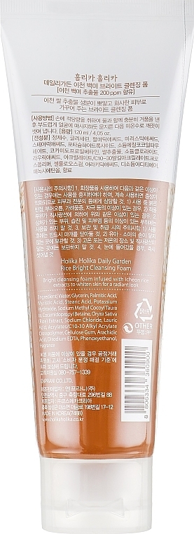 Cleansing Foam 'Rice' - Holika Holika Daily Garden Rice Bright Cleansing Foam From Icheon — photo N4