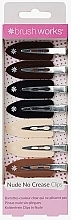 Click-Click Hair Clips, 8 pcs - Brushworks Nude Do Not Create Clips — photo N1