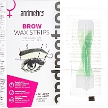 Fragrances, Perfumes, Cosmetics Eyebrows Correction Set (strips/4x2pc + strips/4x2pc + wipes/4pc) - Andmetics Brow Wax Strips 