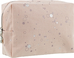 Fragrances, Perfumes, Cosmetics Pink Makeup Bag with Honeycombs Print - Melvita