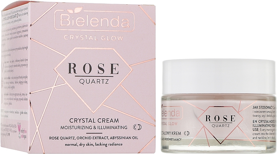 Moisturizing Lightening Cream with Pink Quartz Crystalls - Bielenda Crystal Glow — photo N2