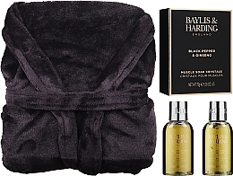 Set - Baylis & Harding Black Pepper & Ginseng Signature Collection (sh/gel/100ml + f/wash/100ml + crystals/75g + bathrobe) — photo N2