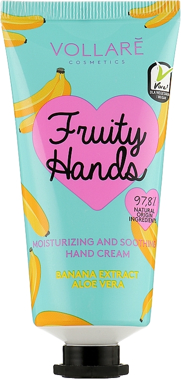 Banana & Aloe Hand Cream - Vollare Vegan Fruity Hands Hand Cream — photo N4