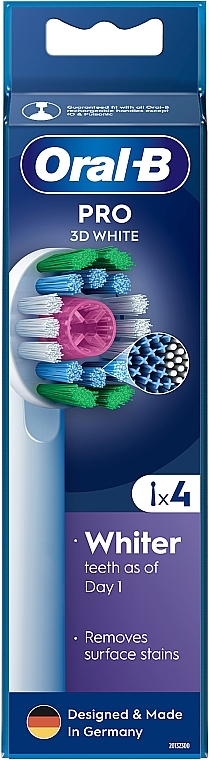 Electric Toothbrush Heads, 4 pcs - Oral-B Pro 3D White — photo N1