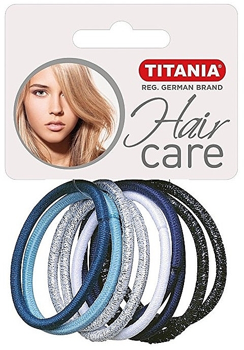 Elastic Hair Bands, 4 cm, 9 pcs, multicolored - Titania — photo N1