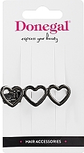 Fragrances, Perfumes, Cosmetics Hair Clip, FA-5626, black hearts - Donegal