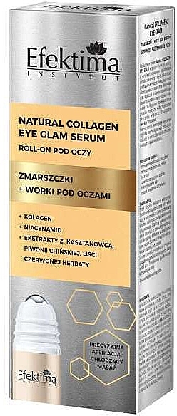 Eye Roller 'Wrinkles + Puffiness' - Efektima Natural Collagen Wrinkles + Bags Under Eyes Roll On Eye Glam Serum — photo N2
