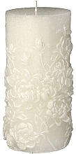 Fragrances, Perfumes, Cosmetics White Decorative Candle, 7x14cm - Artman Flowers