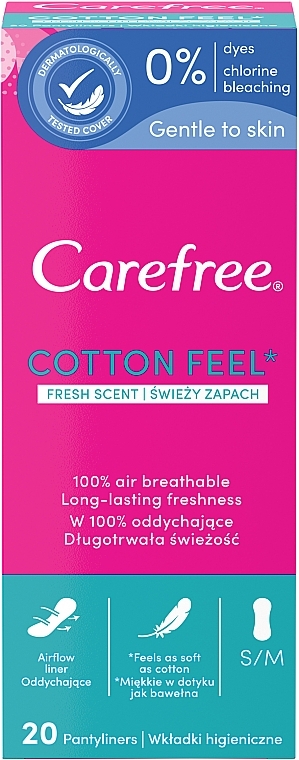 Scented Daily Sanitary Pads, 20 pcs - Carefree Cotton Fresh Scent — photo N10