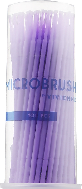 Microbrushes, purple, thin, 100 pcs - Vivienne — photo N16