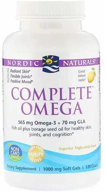 Dietary Supplement "Omega-3-6-9", lemon, 565 mg - Nordic Naturals Complete Omega Lemon — photo N2