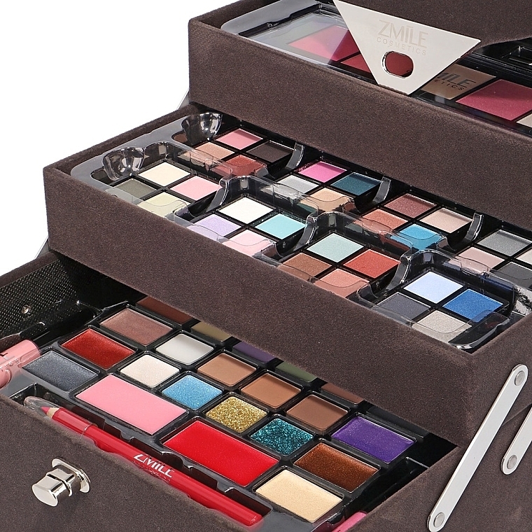 Makeup Set in a Case - Zmile Cosmetics Velvet Dark Grey Limited Edition Make Up Case — photo N7