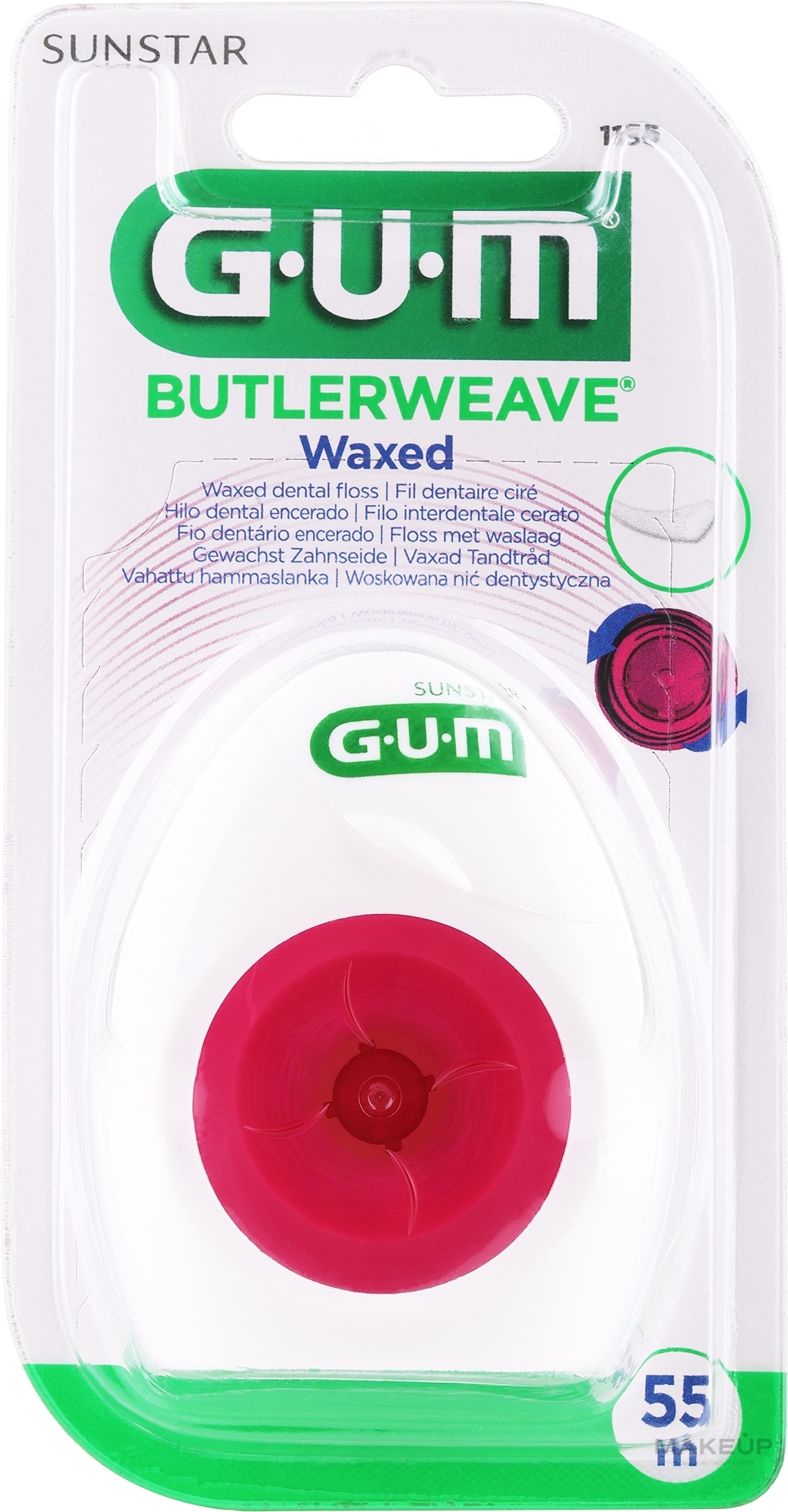 Waxed Dental Floss, 55 m - Sunstar Gum Butlerweave Mint Waxed — photo 55 m