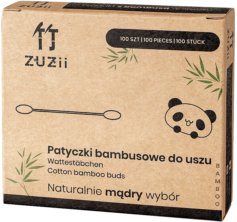 Bamboo Cotton Swabs - Zuzii Bamboo Cotton Buds — photo N1