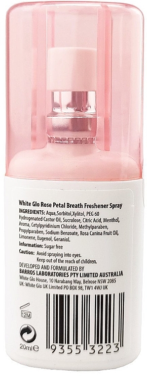 Oral Spray - White Glo Rose Petal Freshener Spray — photo N2